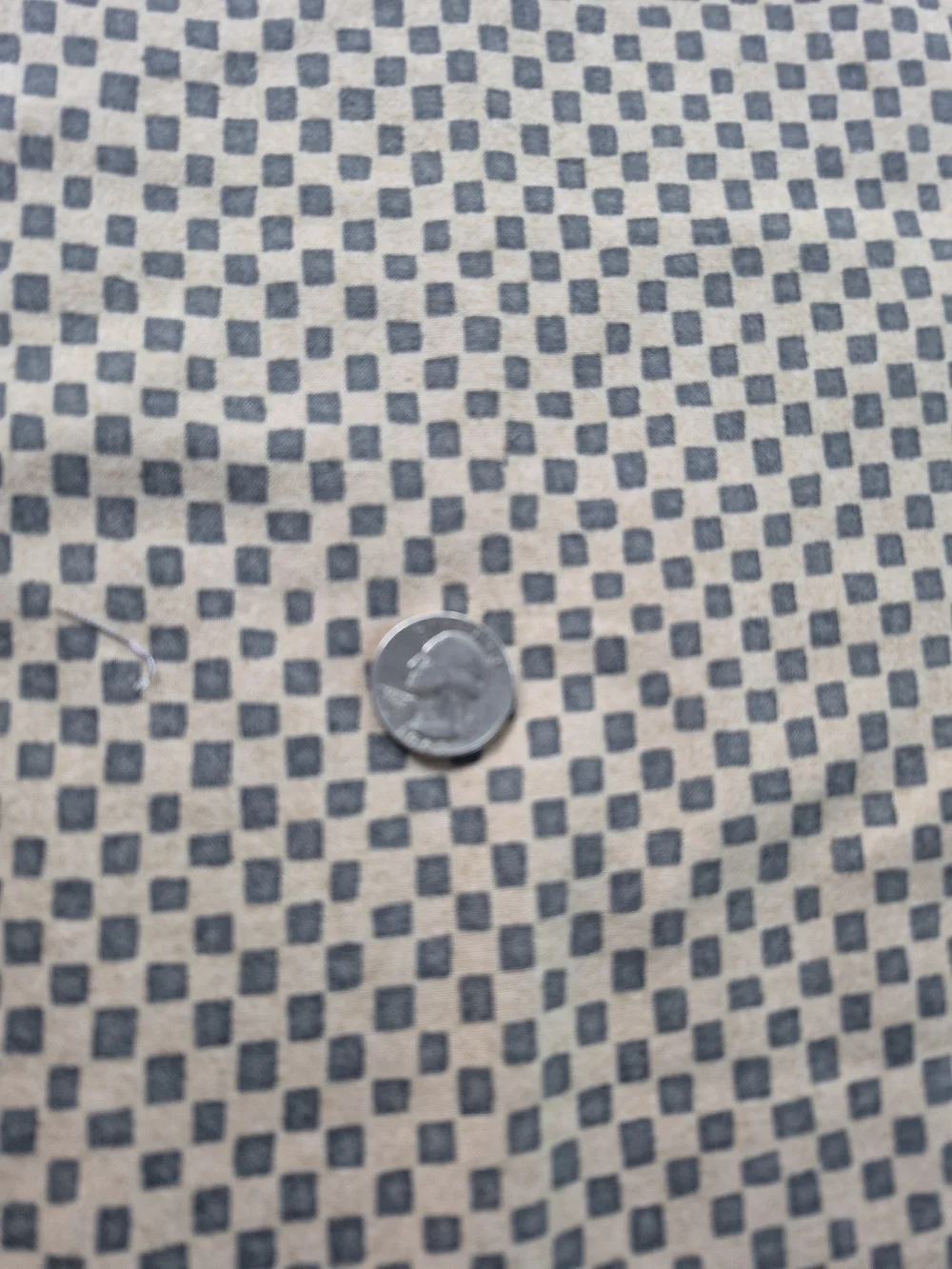 Black and Beige Check Cotton Fabric 1 3/4 Yards Spectrix Quilting Sewing Crafts